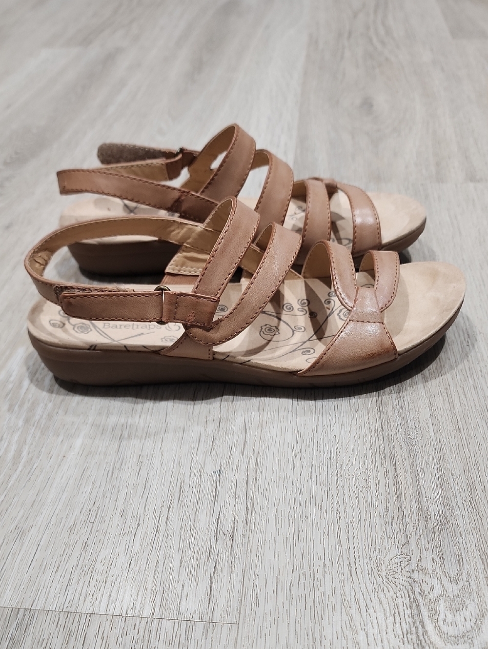 BareTraps Neutral Tan Multi-Strap Slingback Sandals 7.5M